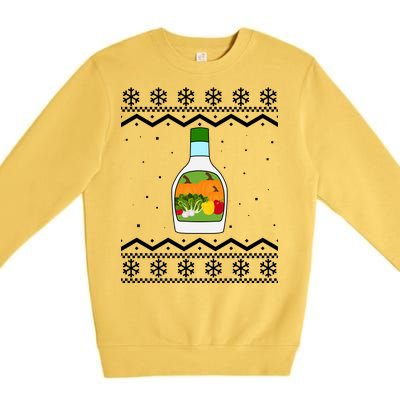 Ranch Bottle Funny Ugly Christmas Premium Crewneck Sweatshirt