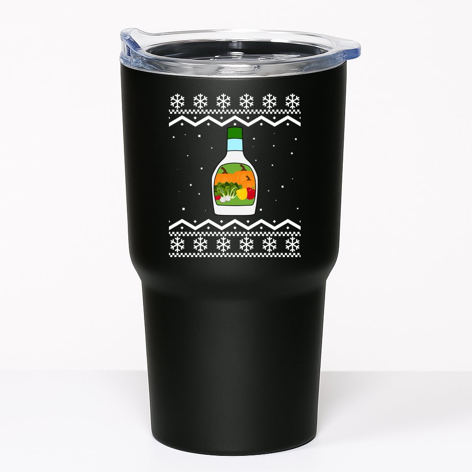 Ranch Bottle Funny Ugly Christmas Tumbler