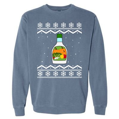 Ranch Bottle Funny Ugly Christmas Garment-Dyed Sweatshirt