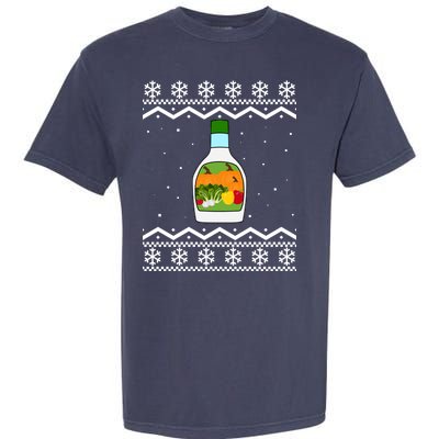 Ranch Bottle Funny Ugly Christmas Garment-Dyed Heavyweight T-Shirt