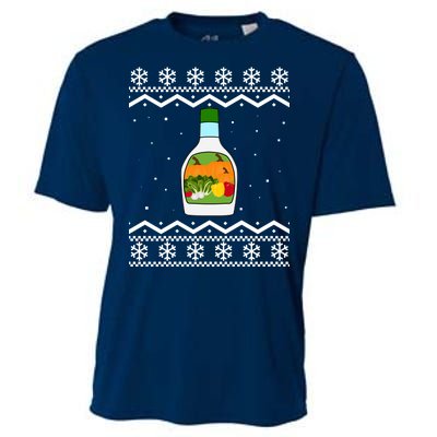 Ranch Bottle Funny Ugly Christmas Cooling Performance Crew T-Shirt