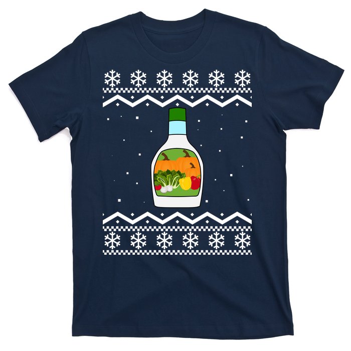 Ranch Bottle Funny Ugly Christmas T-Shirt