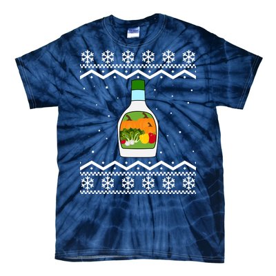 Ranch Bottle Funny Ugly Christmas Tie-Dye T-Shirt