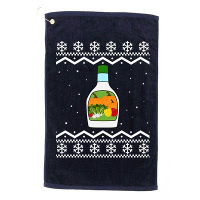 Ranch Bottle Funny Ugly Christmas Golf Towel