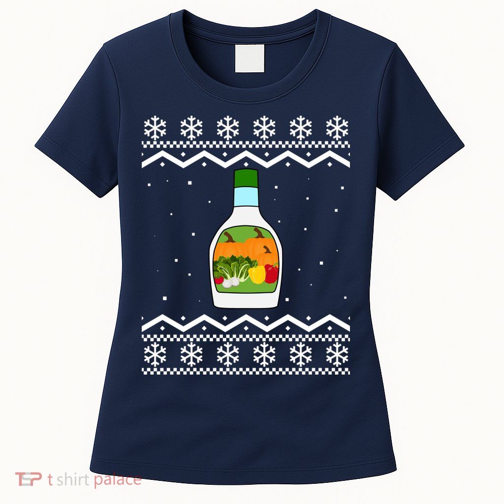 Ranch Bottle Funny Ugly Christmas Womens T-Shirt