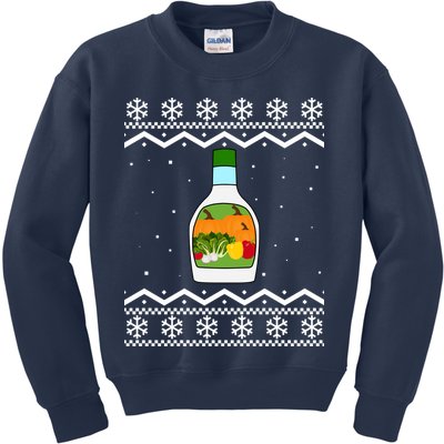 Ranch Bottle Funny Ugly Christmas Kids Sweatshirt