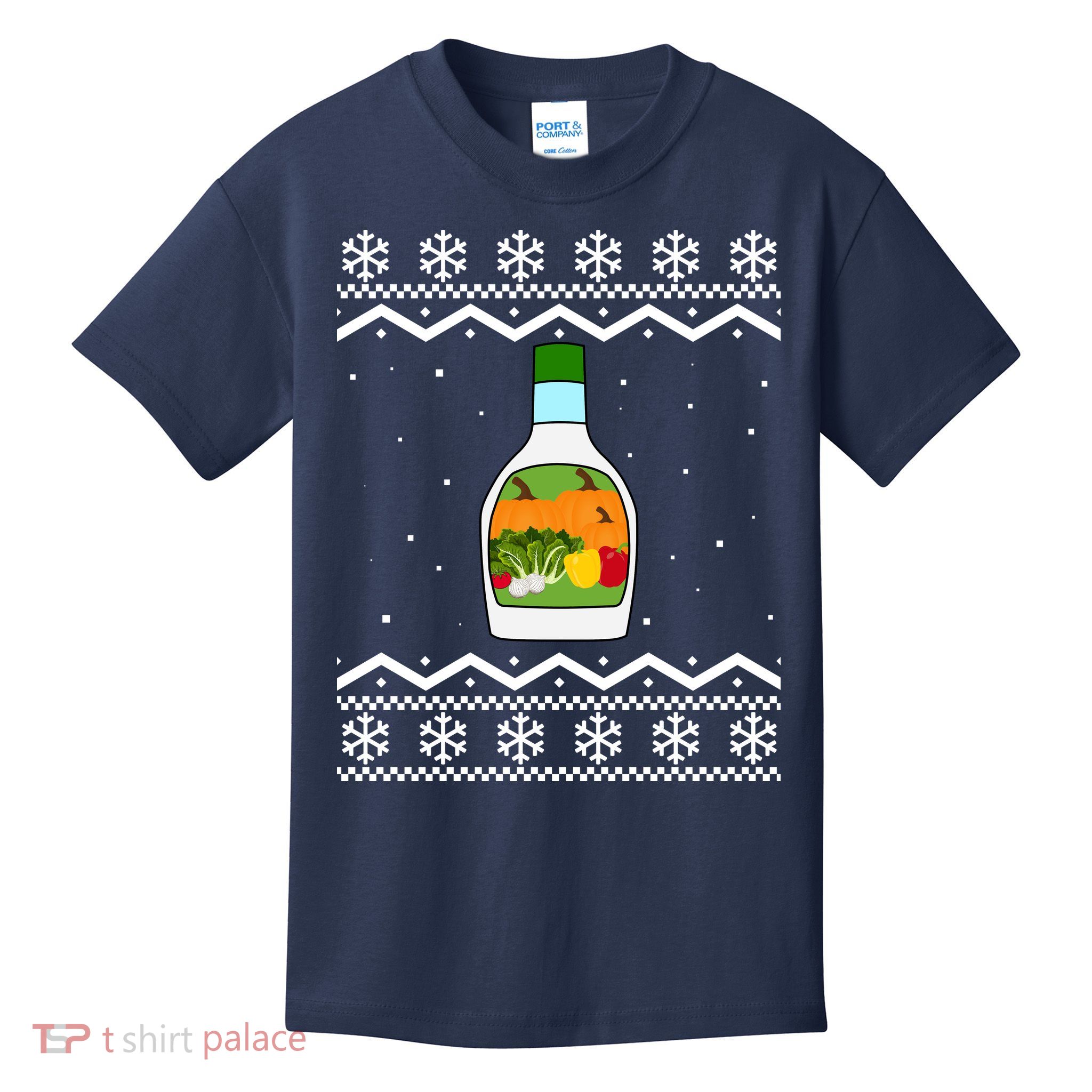 Ranch Bottle Funny Ugly Christmas Kids T-Shirt