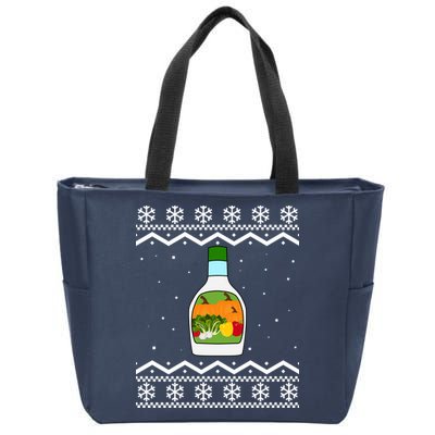 Ranch Bottle Funny Ugly Christmas Zip Tote Bag
