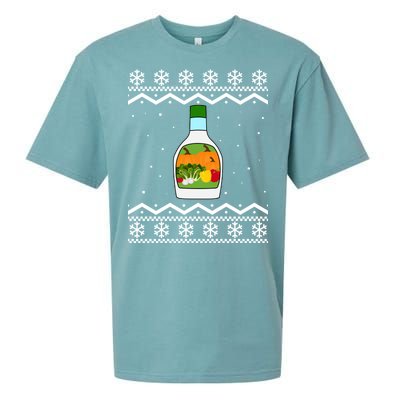 Ranch Bottle Funny Ugly Christmas Sueded Cloud Jersey T-Shirt