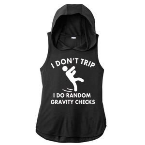 Random Gravity Checks Funny Ladies PosiCharge Tri-Blend Wicking Draft Hoodie Tank