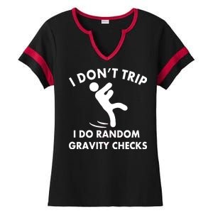 Random Gravity Checks Funny Ladies Halftime Notch Neck Tee