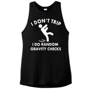 Random Gravity Checks Funny Ladies PosiCharge Tri-Blend Wicking Tank