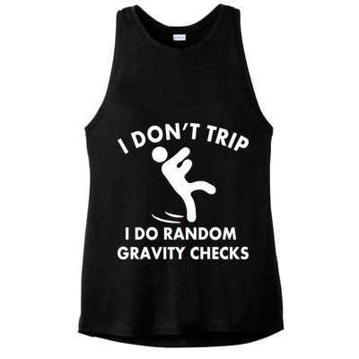 Random Gravity Checks Funny Ladies PosiCharge Tri-Blend Wicking Tank