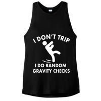 Random Gravity Checks Funny Ladies PosiCharge Tri-Blend Wicking Tank