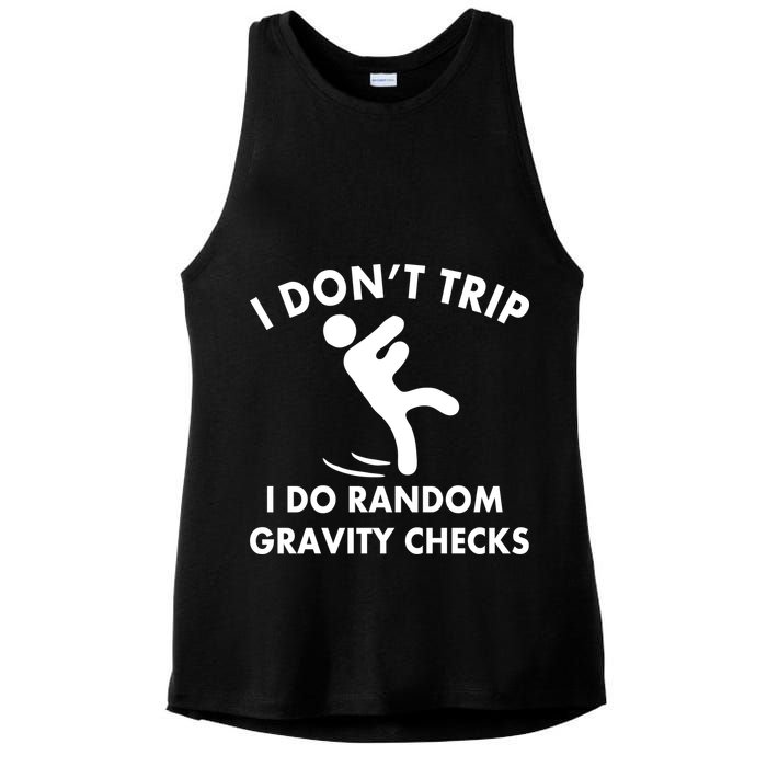 Random Gravity Checks Funny Ladies PosiCharge Tri-Blend Wicking Tank