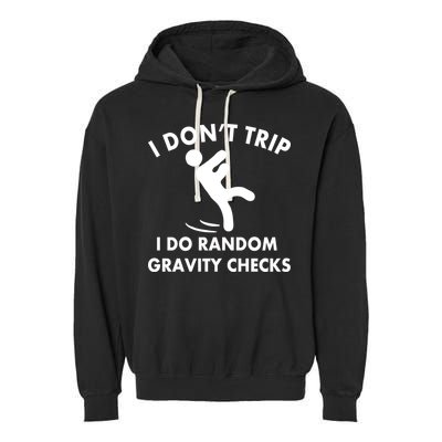 Random Gravity Checks Funny Garment-Dyed Fleece Hoodie