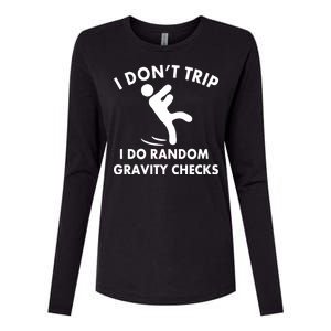 Random Gravity Checks Funny Womens Cotton Relaxed Long Sleeve T-Shirt