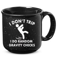 Random Gravity Checks Funny 15oz Campfire Ceramic Mug