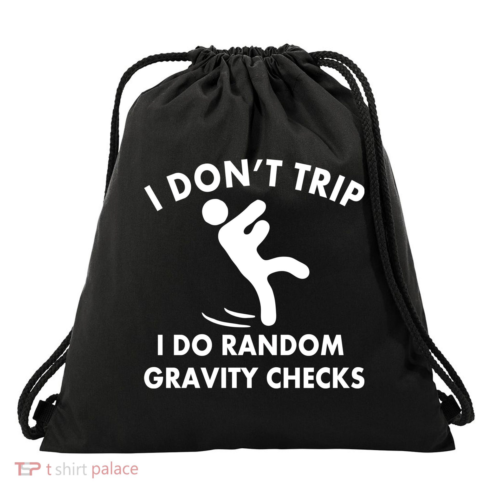 Random Gravity Checks Funny Drawstring Bag
