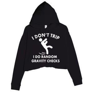 Random Gravity Checks Funny Crop Fleece Hoodie