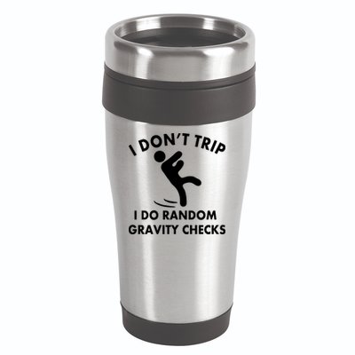 Random Gravity Checks Funny 16oz Travel Tumbler