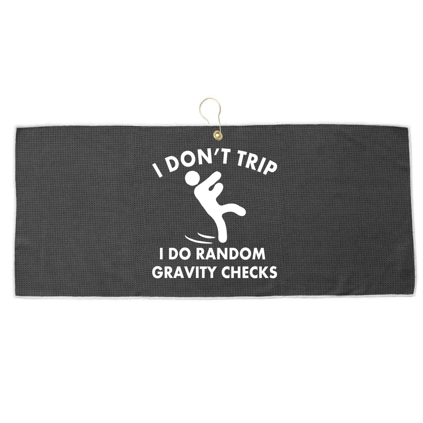 Random Gravity Checks Funny Large Microfiber Waffle Golf Towel