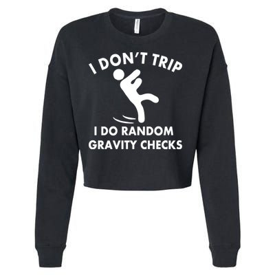 Random Gravity Checks Funny Cropped Pullover Crew