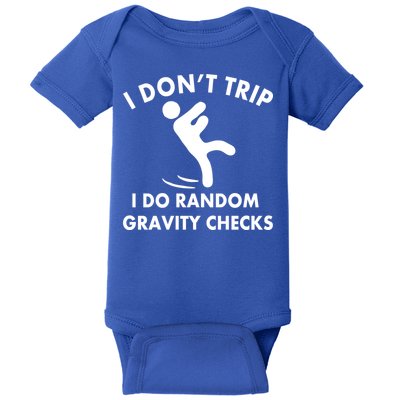 Random Gravity Checks Funny Baby Bodysuit