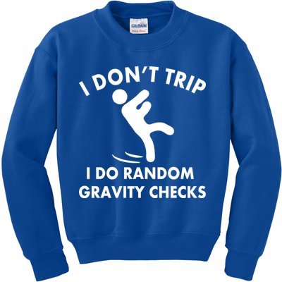 Random Gravity Checks Funny Kids Sweatshirt