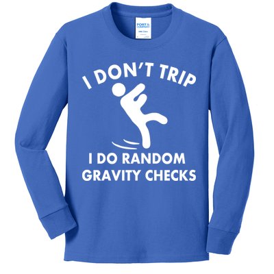 Random Gravity Checks Funny Kids Long Sleeve Shirt