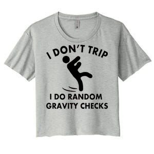 Random Gravity Checks Funny Women's Crop Top Tee