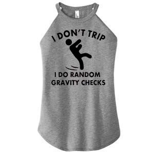 Random Gravity Checks Funny Women's Perfect Tri Rocker Tank