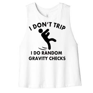 Random Gravity Checks Funny Women's Racerback Cropped Tank