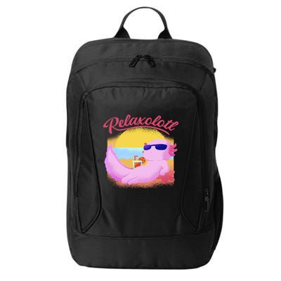 Relaxolotl Axolotl On Vacation Summer Beach Fun In The Sun City Backpack