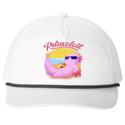 Relaxolotl Axolotl On Vacation Summer Beach Fun In The Sun Snapback Five-Panel Rope Hat