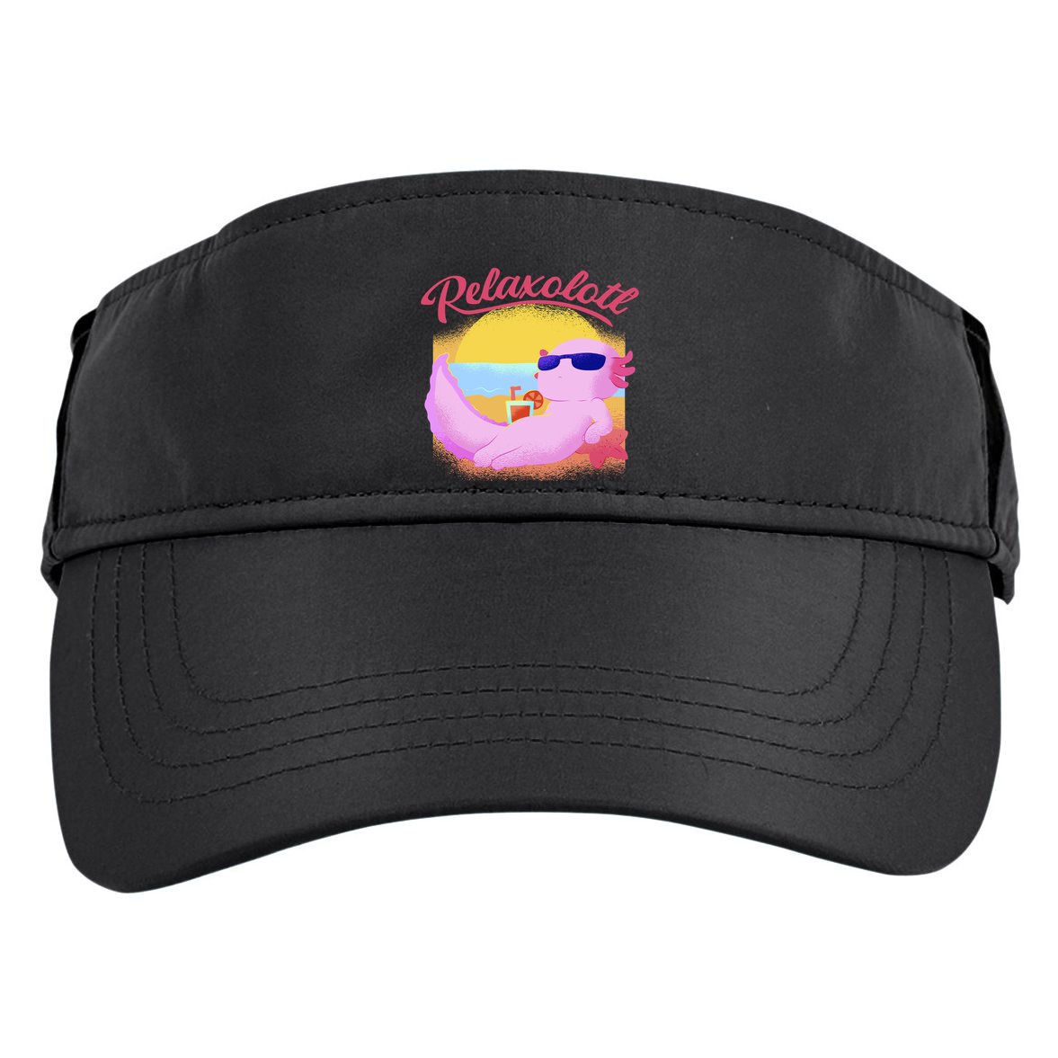 Relaxolotl Axolotl On Vacation Summer Beach Fun In The Sun Adult Drive Performance Visor