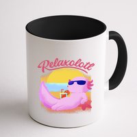 Relaxolotl Axolotl On Vacation Summer Beach Fun In The Sun Mug