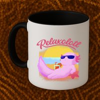 Relaxolotl Axolotl On Vacation Summer Beach Fun In The Sun Mug