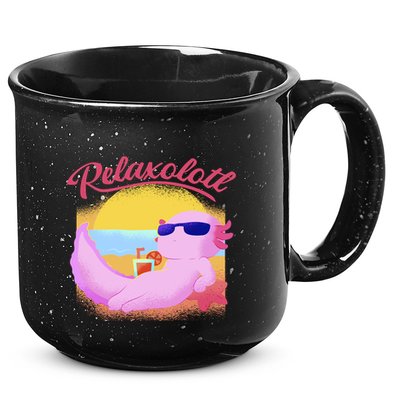 Relaxolotl Axolotl On Vacation Summer Beach Fun In The Sun 15oz Campfire Ceramic Mug