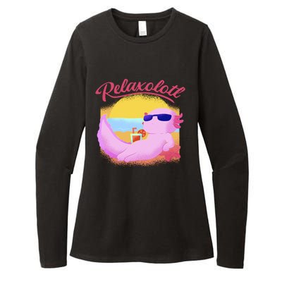 Relaxolotl Axolotl On Vacation Summer Beach Fun In The Sun Womens CVC Long Sleeve Shirt