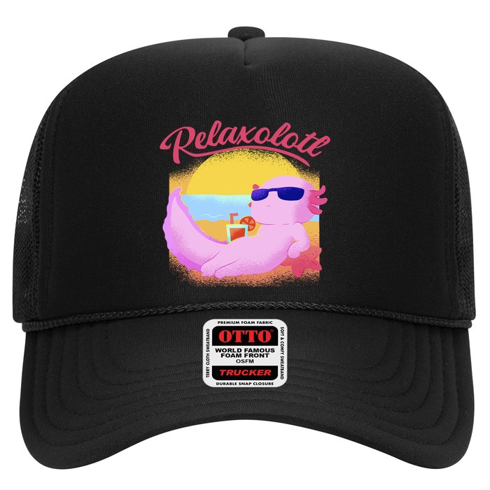 Relaxolotl Axolotl On Vacation Summer Beach Fun In The Sun Trucker Hat