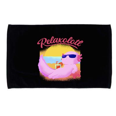 Relaxolotl Axolotl On Vacation Summer Beach Fun In The Sun Microfiber Hand Towel