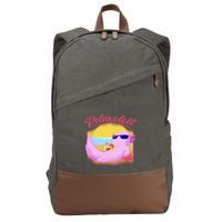 Relaxolotl Axolotl On Vacation Summer Beach Fun In The Sun Cotton Canvas Backpack