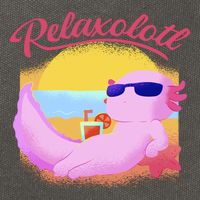 Relaxolotl Axolotl On Vacation Summer Beach Fun In The Sun Cotton Canvas Backpack