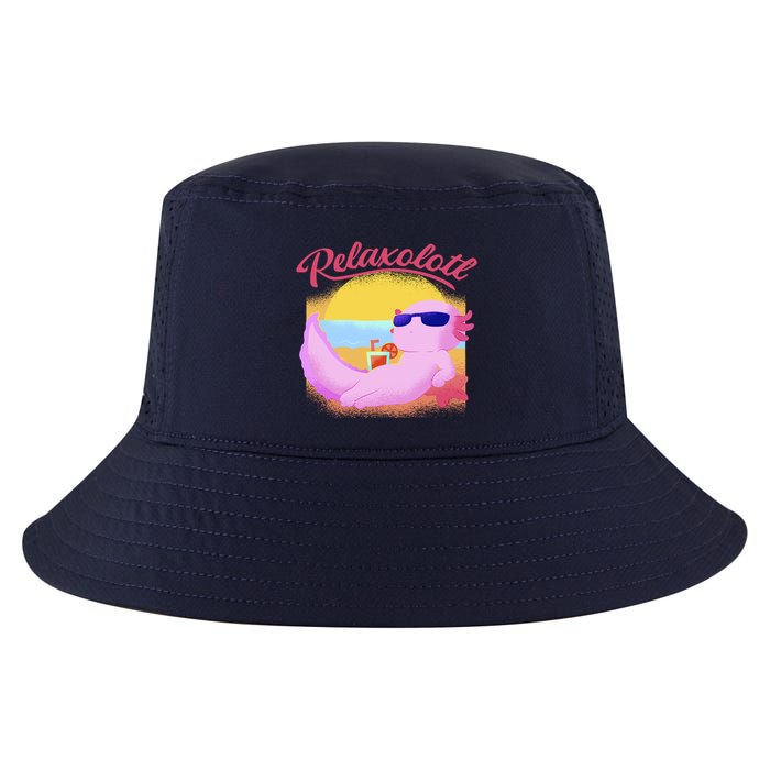 Relaxolotl Axolotl On Vacation Summer Beach Fun In The Sun Cool Comfort Performance Bucket Hat