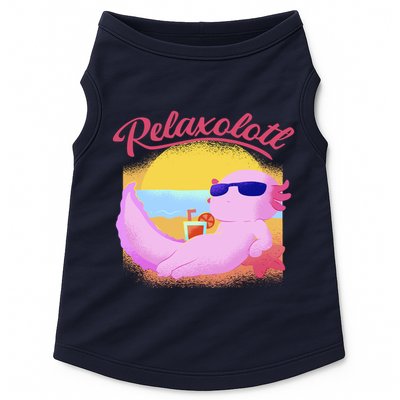 Relaxolotl Axolotl On Vacation Summer Beach Fun In The Sun Doggie Tank