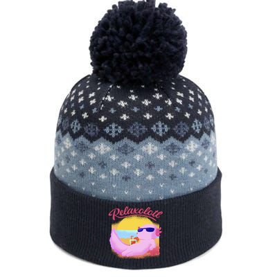 Relaxolotl Axolotl On Vacation Summer Beach Fun In The Sun The Baniff Cuffed Pom Beanie