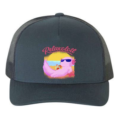Relaxolotl Axolotl On Vacation Summer Beach Fun In The Sun Yupoong Adult 5-Panel Trucker Hat