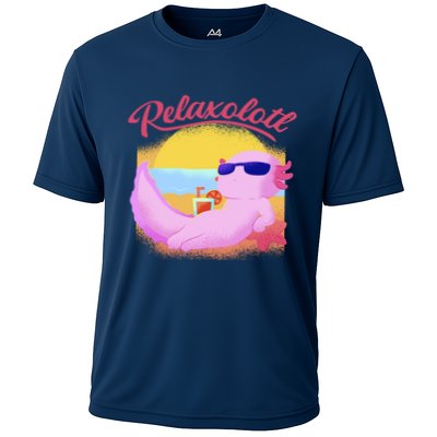Relaxolotl Axolotl On Vacation Summer Beach Fun In The Sun Performance Shirt