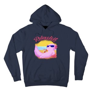 Relaxolotl Axolotl On Vacation Summer Beach Fun In The Sun Hoodie